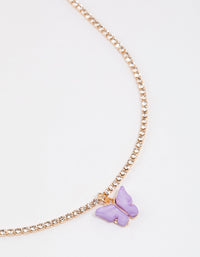 Purple Diamante Cupchain Butterfly Necklace - link has visual effect only