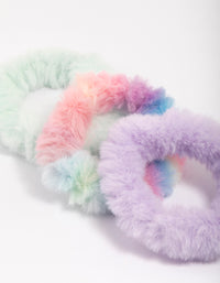 Pastel Mixed Fluffy Hair Scrunchie Pack - link has visual effect only