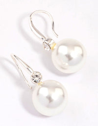 Silver Classic Diamante Hook Earrings & Polishing Set - link has visual effect only