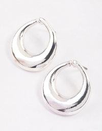 Silver Open Circle Stud Earrings & Polishing Set - link has visual effect only