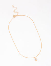 Gold Bezel Diamante Drop Necklace & Polishing Set - link has visual effect only