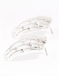 Silver Plated Statement Woven Stud Earrings - link has visual effect only