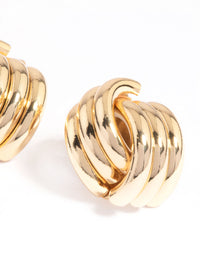 Gold Plated Knotted Stud Earrings - link has visual effect only