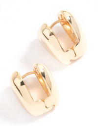 Gold Plated Heart Huggie Earrings - link has visual effect only