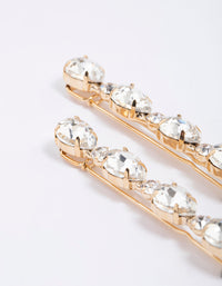 Gold Diamante Hair Clips Pack - link has visual effect only