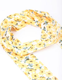 Yellow Fabric Long Small Floral Scarf - link has visual effect only