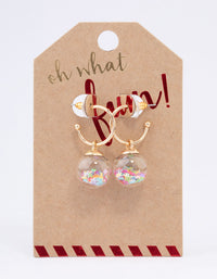 Gold Glitter Shaker Huggie Earrings - link has visual effect only