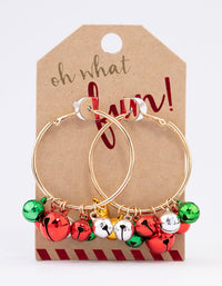 Gold Jingle Bell Hoop Earrings - link has visual effect only