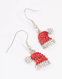 Red Diamante Santa Hat Drop Earrings - link has visual effect only