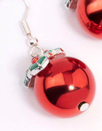 Silver Mistletoe Ball Drop Earrings - link has visual effect only