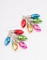 Rainbow Christmas Light Cluster Drop Earrings - link has visual effect only