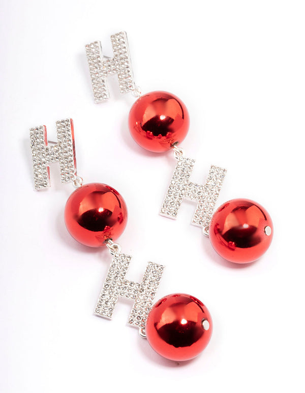 Silver HoHo Bauble Drop Earrings