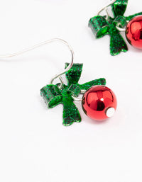 Red Bow & Bell Christmas Drop Earrings - link has visual effect only