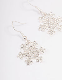 Silver Diamante Snowflake Drop Earrings - link has visual effect only