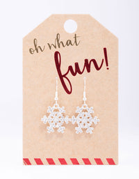 Silver Diamante Snowflake Drop Earrings - link has visual effect only