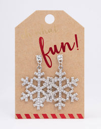 Silver Diamante Snowflake Drop Earrings - link has visual effect only