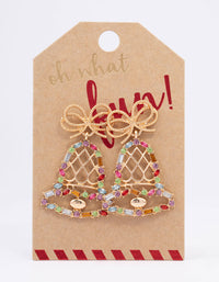 Gold Dainty Diamante Ball Drop Earrings - link has visual effect only