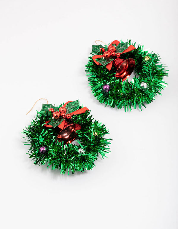 Christmas Wreath Drop Earrings