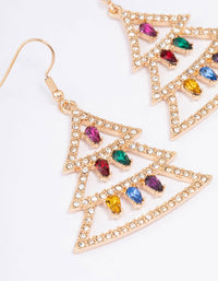 Gold Christmas Tree & Lights Drop Earrings - link has visual effect only