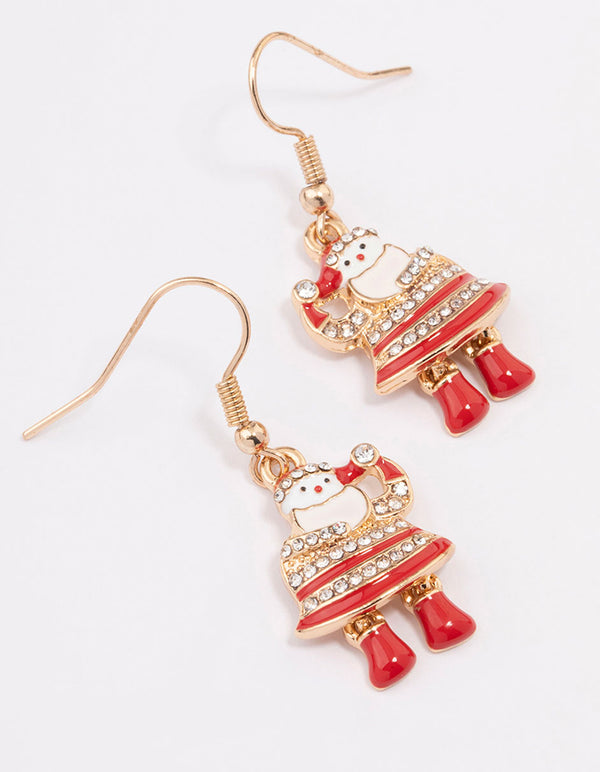 Gold Santa Marble Drop Earrings