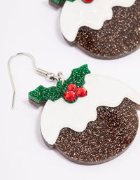 Acrylic Christmas Pudding Drop Earrings - link has visual effect only