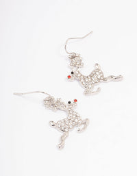 Rhodium Leaping Rudolph Drop Earrings - link has visual effect only