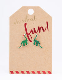 Mini Christmas Dinosaur Stud Earrings - link has visual effect only