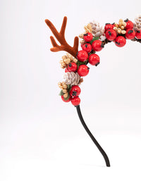 Fabric Reindeer Wreath Headband - link has visual effect only