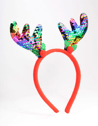 Fabric Sequined Reindeer Headband - link has visual effect only