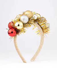 Bauble & Christmas Tinsel Headband - link has visual effect only