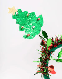 Fabric Christmas Tree Spring Headband - link has visual effect only