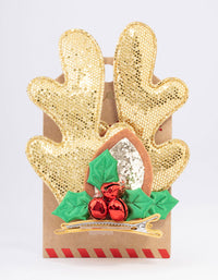 Mixed Glitter Reindeer Hair Clip Pack - link has visual effect only