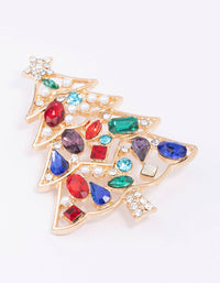 Gold Pearl & Diamante Christmas Tree Brooch - link has visual effect only