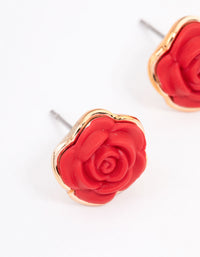 Gold Coated Rose Stud Earrings - link has visual effect only