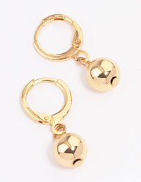 Gold Small Classic Ball Huggie Earrings - link has visual effect only