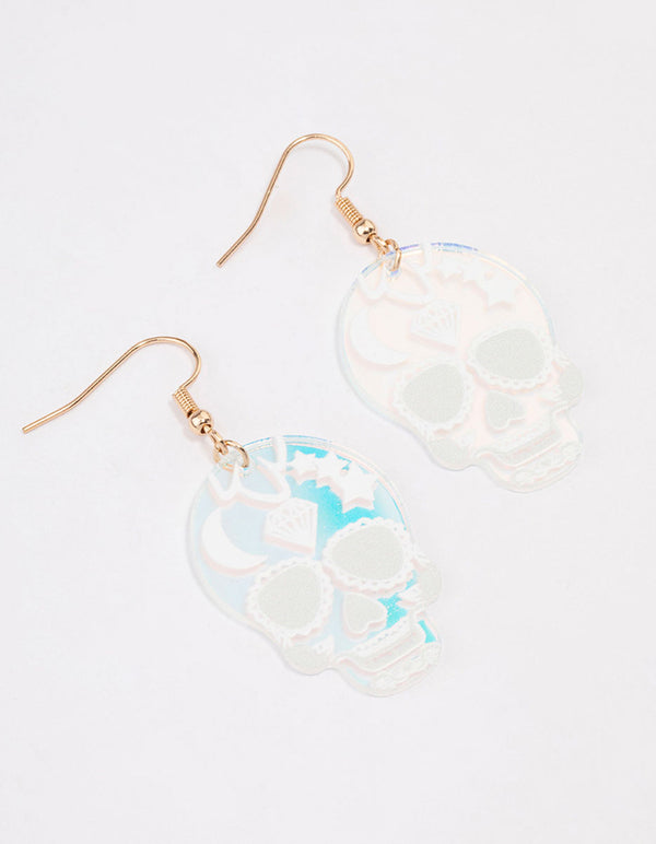 Acrylic Skull Drop Earrings