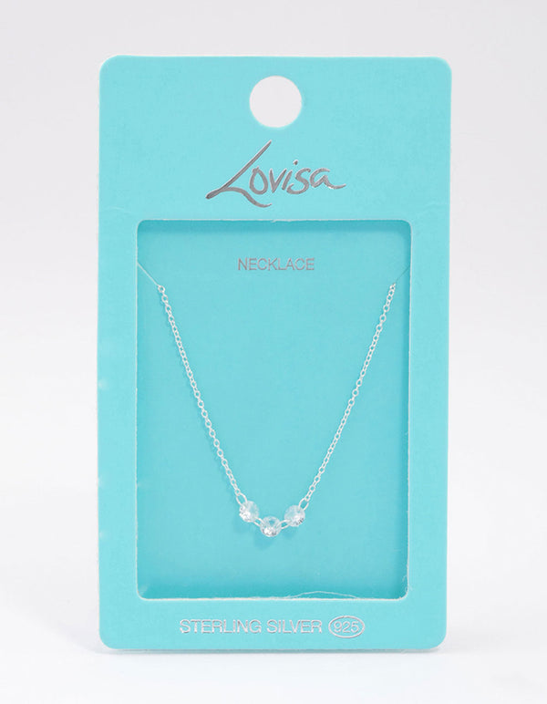 Sterling Silver Trio Round Cubic Zirconia Necklace Lovisa