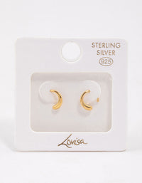 Gold Plated Sterling Silver Calligraphy Hoop Earrings - link has visual effect only