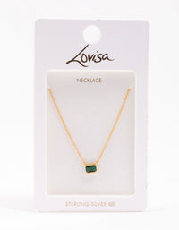 Gold Plated Sterling Silver Horizon Emerald Cut Necklace - link has visual effect only