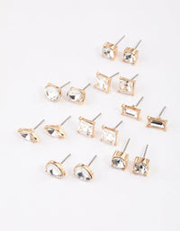 Gold Classic Mixed Stone Earrings 8-Pack - link has visual effect only