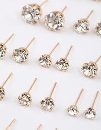 Gold Classic Diamante Graduating Earring 12-Pack - link has visual effect only