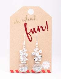 Silver Christmas Bell Shaker Drop Earrings - link has visual effect only