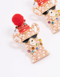 Gold Pom Pom Llama Christmas Stud Earrings - link has visual effect only