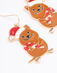 Gold Christmas Quokka Drop Earrings - link has visual effect only