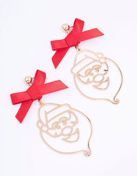 Christmas Santa & Bow Drop Earrings - link has visual effect only