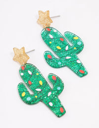 Glitter Cactus Drop Earrings - link has visual effect only