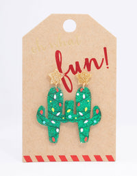 Glitter Cactus Drop Earrings - link has visual effect only