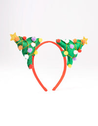 Pom Pom Christmas Tree Headband - link has visual effect only