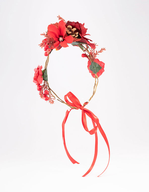 Rose Pine Cone Halo Headband