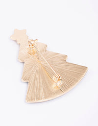 Gold Enamel Christmas Tree Brooch - link has visual effect only